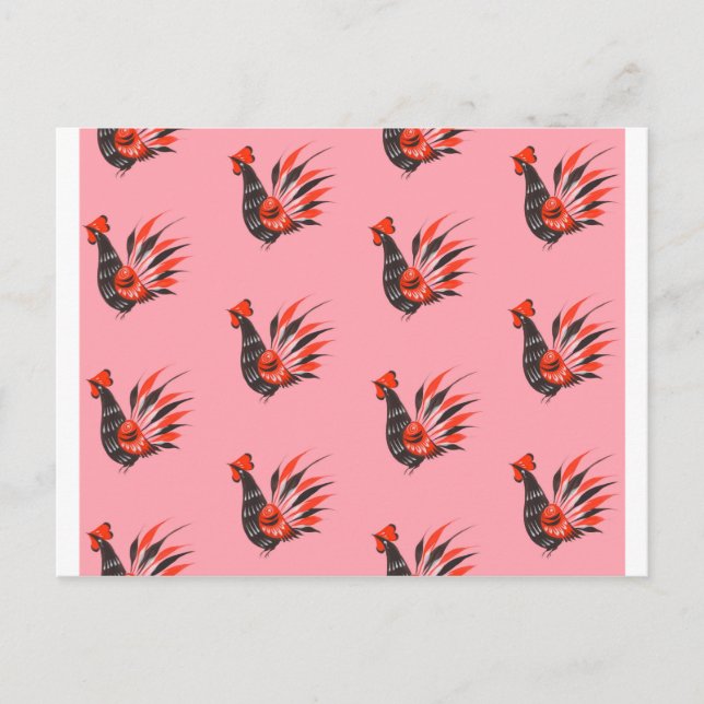 Postal Los gallos (Anverso)