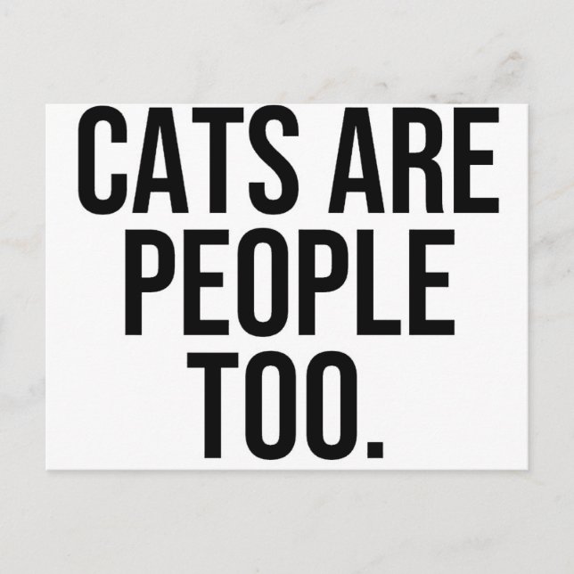 Postal Los gatos también son personas (Anverso)
