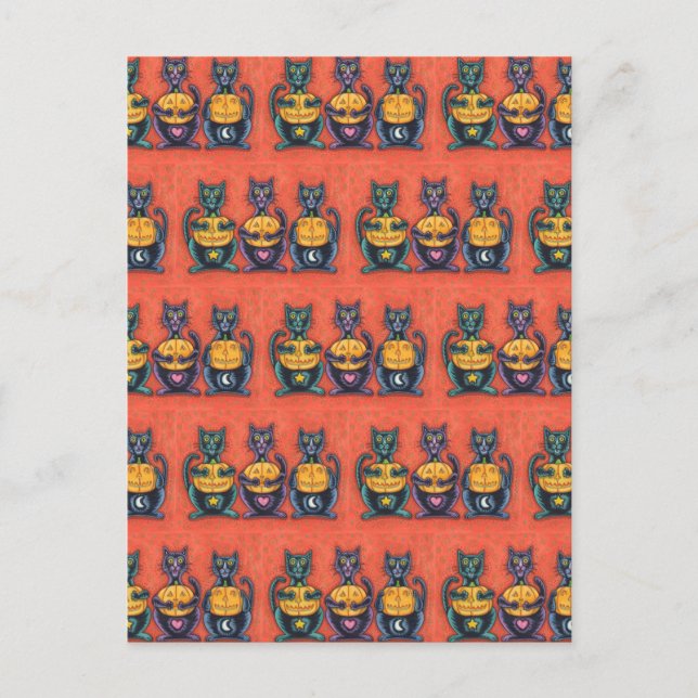 POSTAL LOS GATOS Y JACQUES NEGROS NO VEN FELINES MALOS Y  (Anverso)