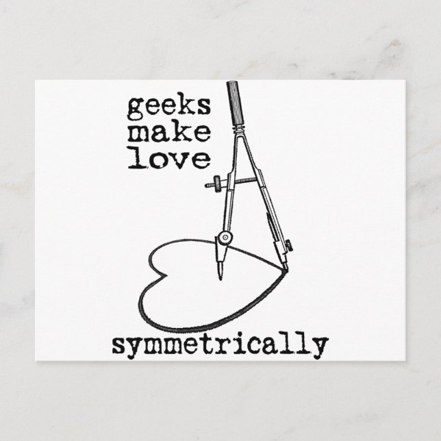 Postal Los Geeks Hacen El Amor Simétricamente (Anverso)