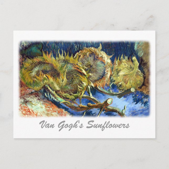 Postal Los girasoles de Van Gogh (Anverso)