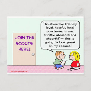 Postal los girls scout del muchacho se unen al gran