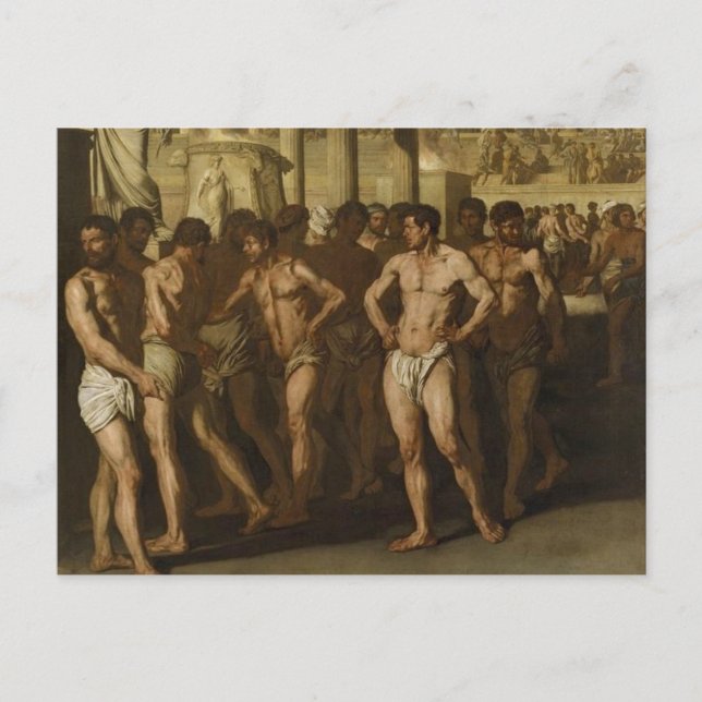 Postal Los gladiadores (Anverso)