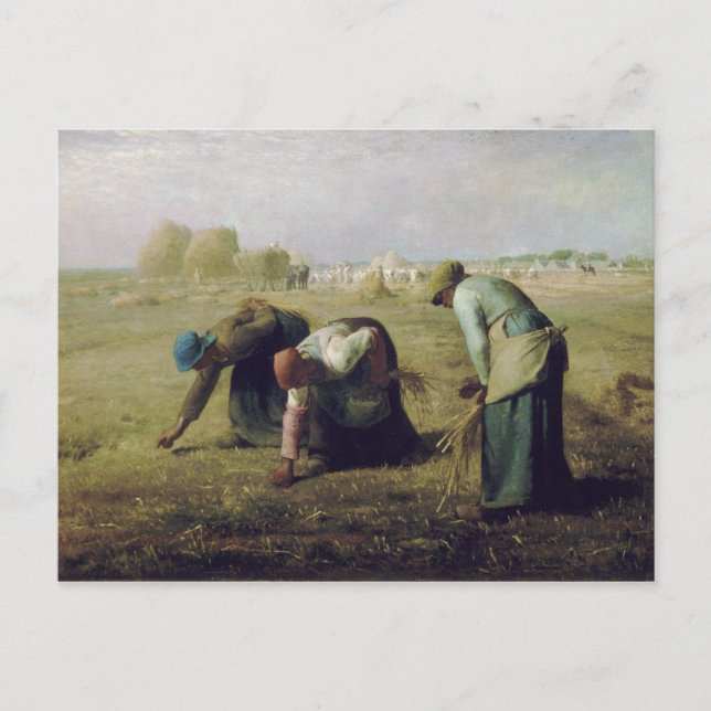 Postal Los Gleaners de Jean-François Millet (Anverso)