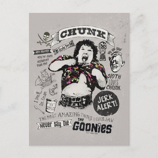 Postal Los Goonies Chunk Retro Collage (Anverso)