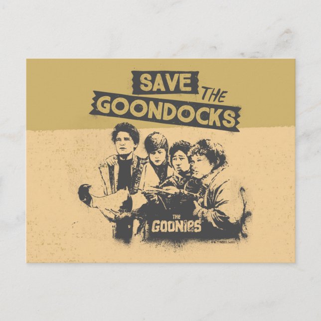 Postal Los Goonies "Salven Los Docks Goon" (Anverso)