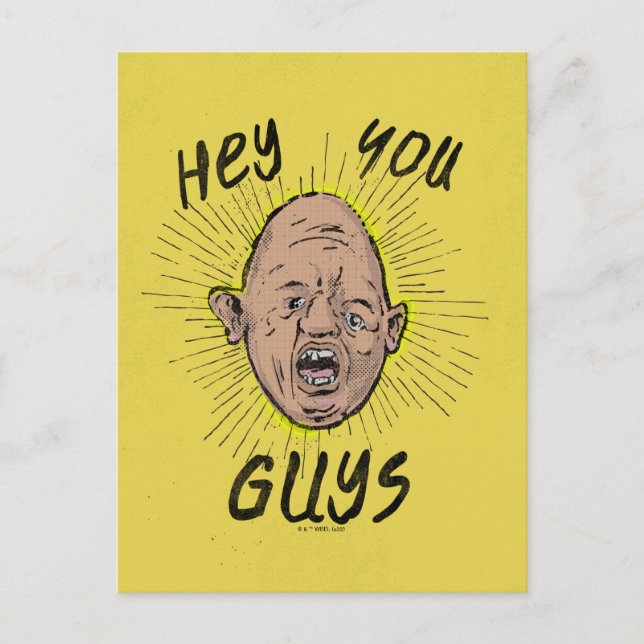 Postal Los Goonies Sloth Doodle "Hey You Guys" (Anverso)