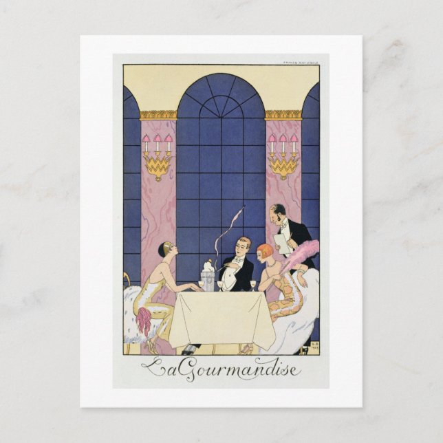 Postal Los Gourmands, 1920-30 (huella de pochoo) (Anverso)