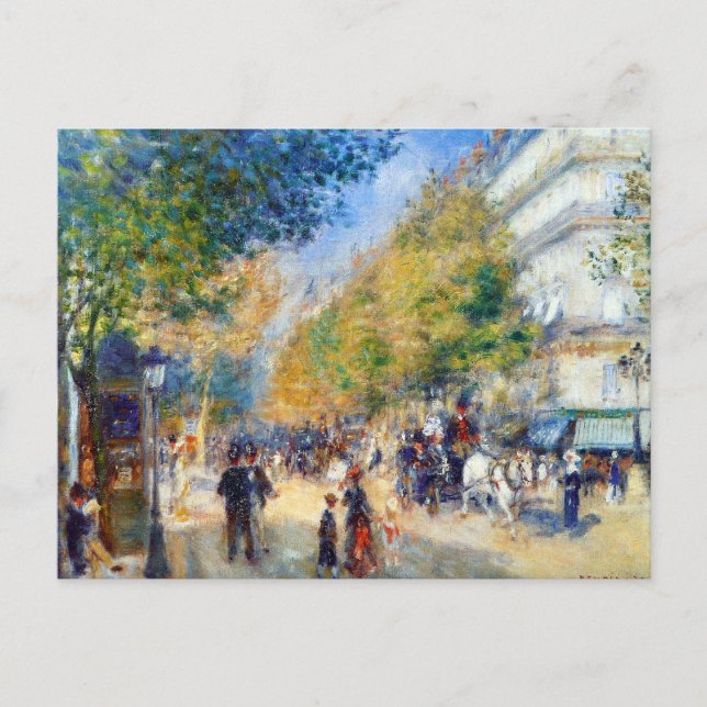 Postal Los Grands Boulevards por Renoir (Anverso)