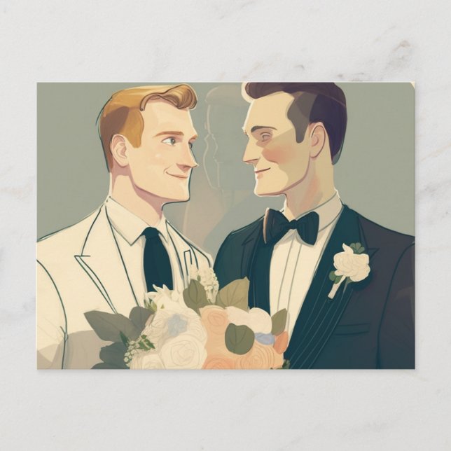 Postal Los Grooms gay (Anverso)