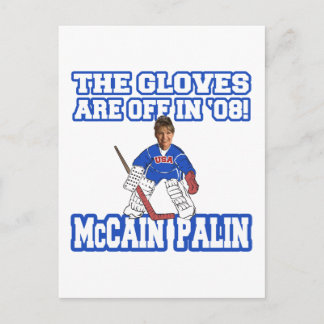 Postal Los Guantes Están Fuera De McCain Palin