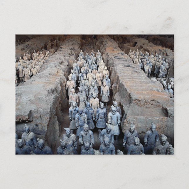 Postal Los guerreros de la Tierra-Costa, Xi'an, China (Anverso)