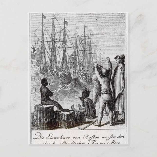 Postal Los habitantes de Boston lanzan (Anverso)