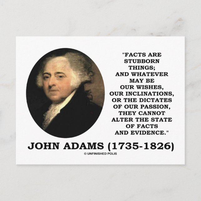 Postal Los Hechos De John Adams Son Evidencia De Cosas Ob (Anverso)