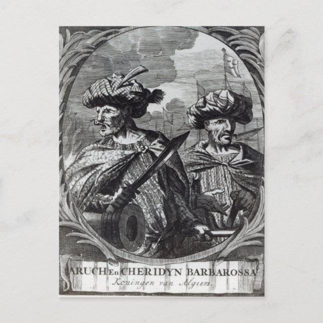 Postal Los hermanos Barbarossa (Anverso)