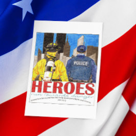 Postal Los héroes corren hacia el peligro Inspirador