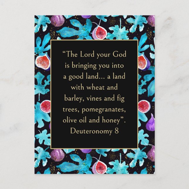 Postal Los higos prometieron la deuteronomía de la tierra (Anverso)