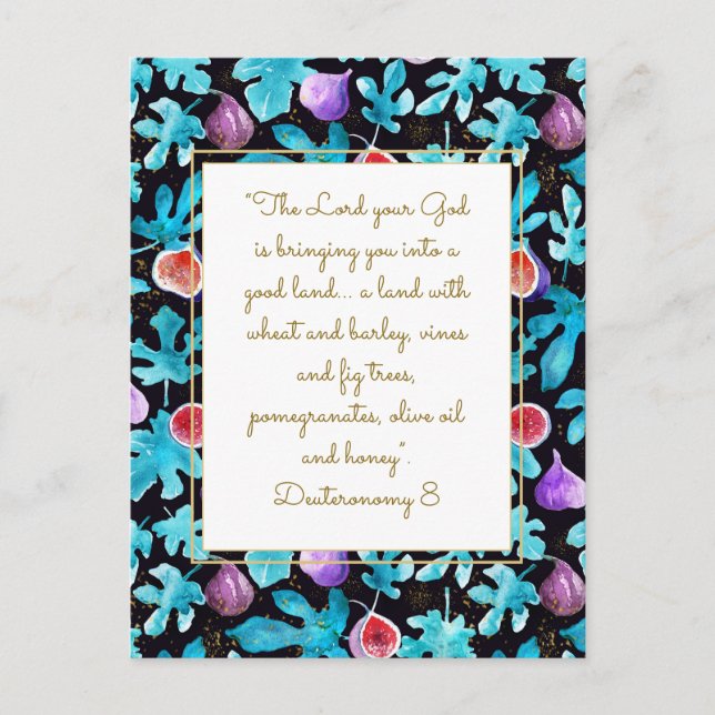 Postal Los higos prometieron la deuteronomía de la tierra (Anverso)