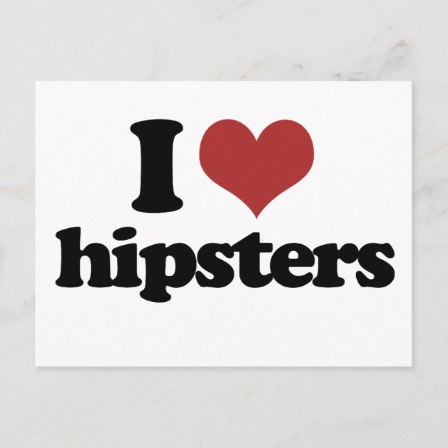 Postal Los hipsters del corazón (Anverso)