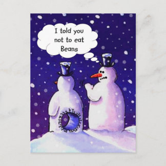 Postal Los hombres de nieve no comen frijoles