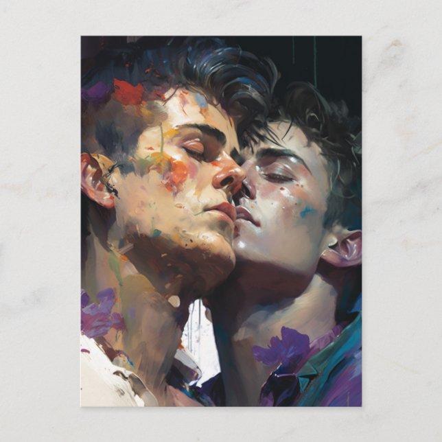 Postal Los hombres enamorados (Anverso)