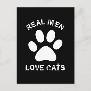 Postal Los hombres reales aman a los gatos Personalizado 