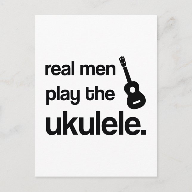 POSTAL LOS HOMBRES REALES JUEGAN AL UKULELE (Anverso)