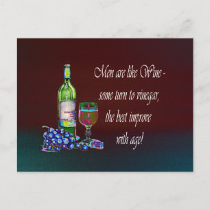 Postal "Los hombres son como el vino" Regalos de arte vit