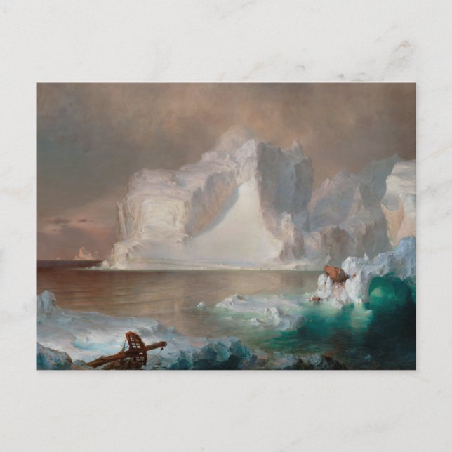 Postal Los Icebergs de la Iglesia Frederic Edwin (Anverso)