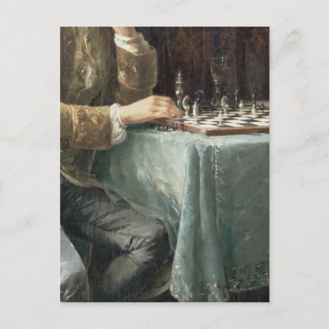 Postal Los Jugadores De Ajedrez, 1887 (Anverso)