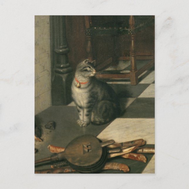 Postal Los jugadores de ajedrez, c.1670 (Anverso)