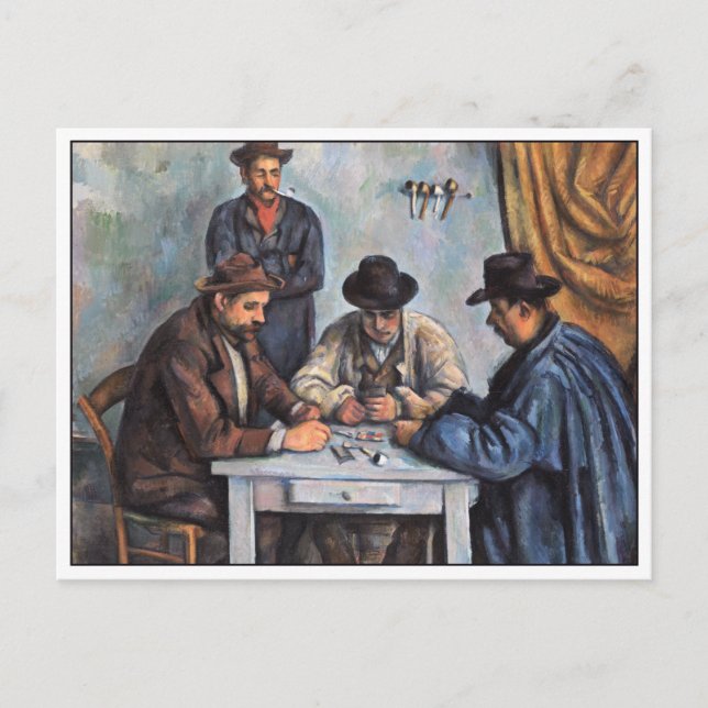 Postal Los jugadores de cartas de Paul Cezanne (Anverso)