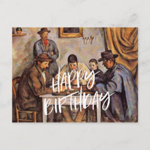 Postal Los jugadores de cartas, Feliz Cumpleaños