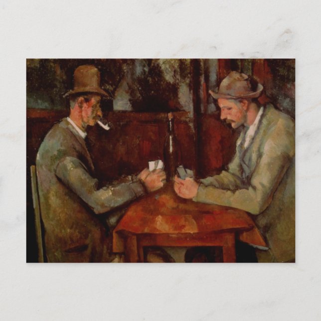 Postal Los Jugadores De La Tarjeta, Claude Cezanne (Anverso)