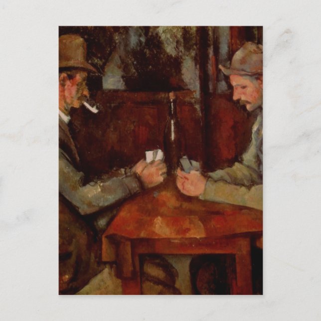 Postal Los Jugadores De La Tarjeta, Claude Cezanne (Anverso)