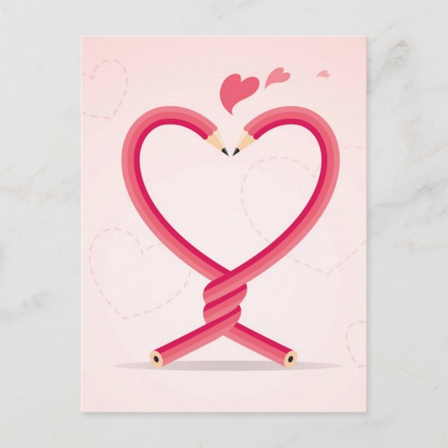 Postal Los lápices de amor (Anverso)
