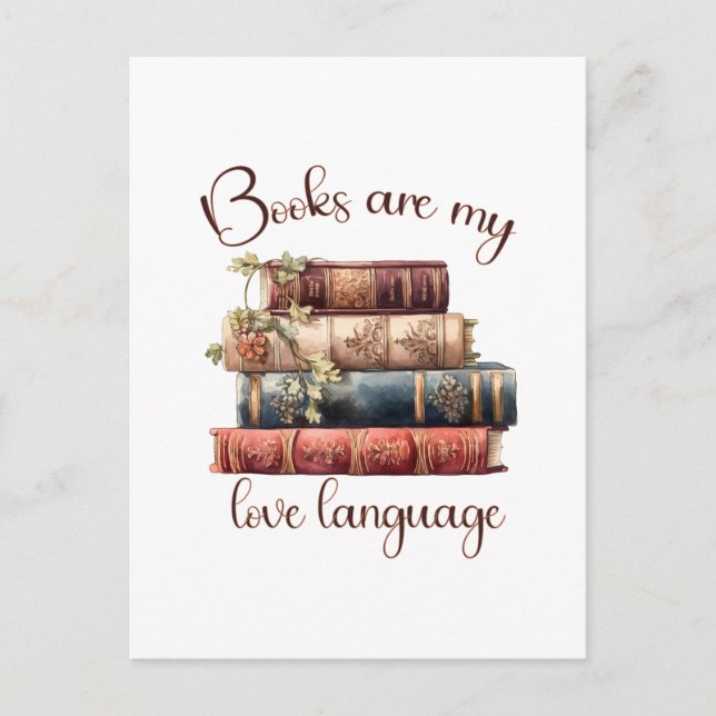 Postal Los libros son mi lenguaje del amor (Anverso)