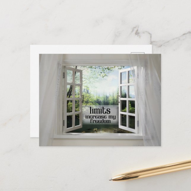 Postal Los límites aumentan mi libertad -Motivación Afirm (Anverso/Reverso In Situ)
