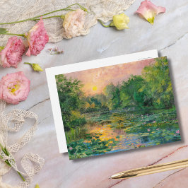 Postal Los lirios de agua de Claude Monet, el atardecer, 