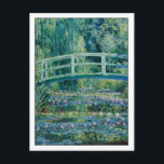 Postal Los lirios de agua y el puente japonés por Monet<br><div class="desc">Esta pintura al óleo es "Water Lilies and Japanese Bridge" (Lilies de agua y puente japonés) realizada en 1899 por el impresionista francés Oscar Claude Monet (1840-1926).     Es nuestra serie Bella Artes número 100.</div>