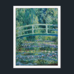 Postal Los lirios de agua y el puente japonés por Monet<br><div class="desc">Esta pintura al óleo es "Water Lilies and Japanese Bridge" (Lilies de agua y puente japonés) realizada en 1899 por el impresionista francés Oscar Claude Monet (1840-1926).     Es nuestra serie Bella Artes número 100.</div>