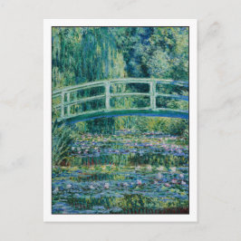 Postal Los lirios de agua y el puente japonés por Monet