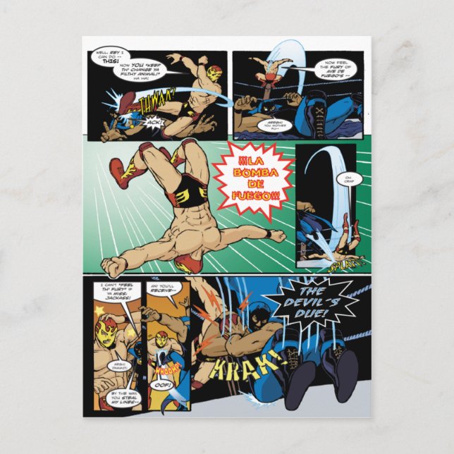 Postal Los Luchadores Mysteriosos Postcard (Anverso)