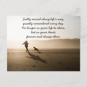 Postal Los mejores amigos Chica y perro en la playa