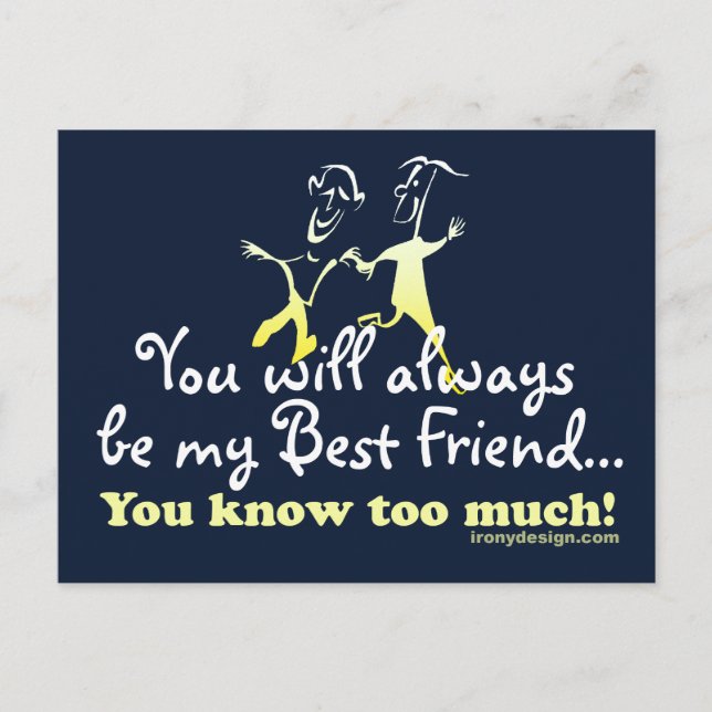 Postal Los mejores amigos saben (Anverso)