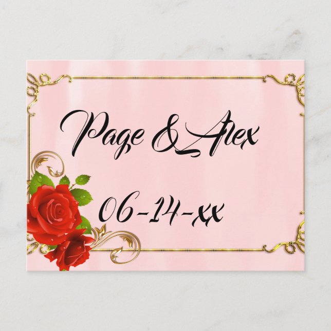 Postal Los mejores deseos del destino del Boda recién cas (Anverso)