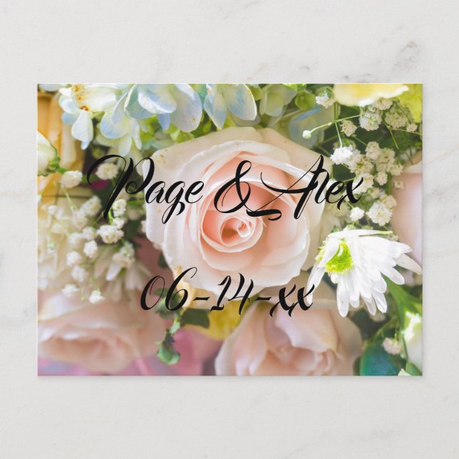 Postal Los mejores deseos del destino del Boda recién cas (Anverso)