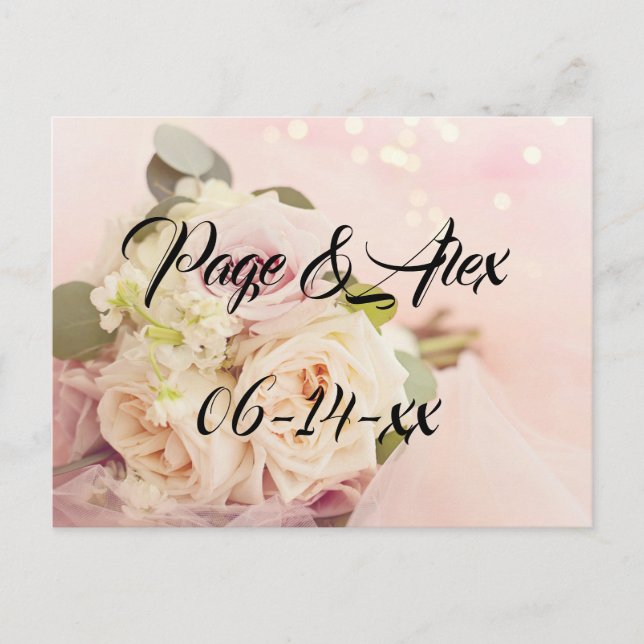 Postal Los mejores deseos del destino del Boda recién cas (Anverso)