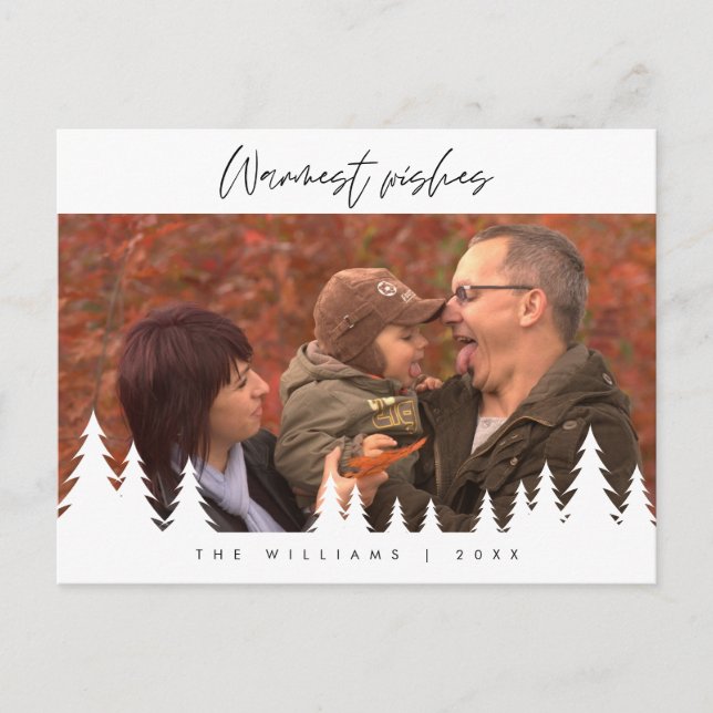 Postal Los mejores deseos, foto familiar de Navidad (Anverso)