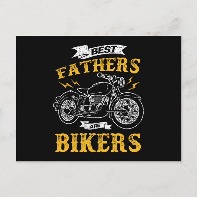 Postal Los Mejores Padres Son Bicicletas Biker Dad Daddy  (Anverso)